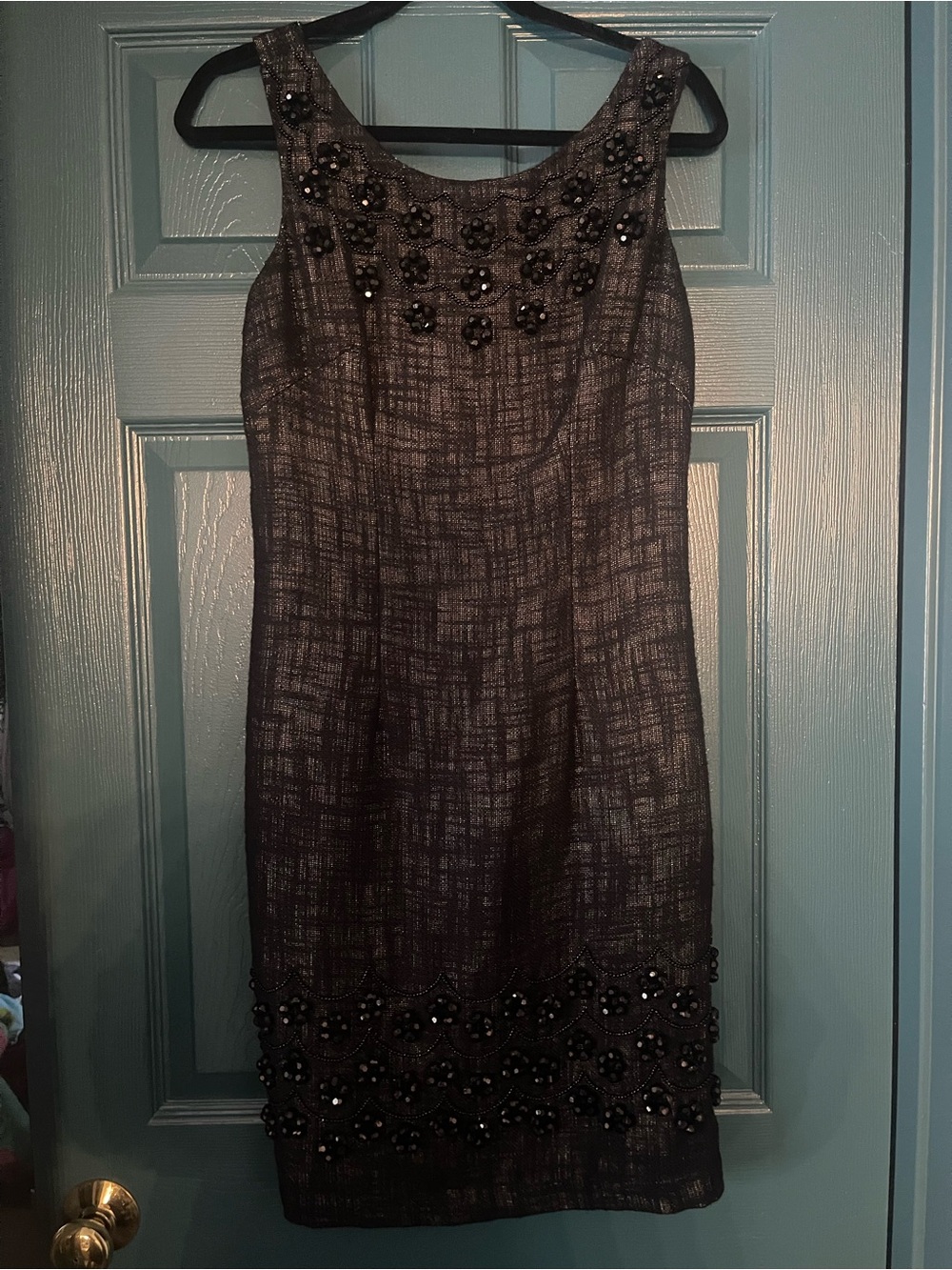 Vintage Milly of New York Embellished Sleeveless Cocktail Dress - Black